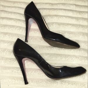EUC Christian Louboutin Black Heels Patent Leather 39 Pumps 868 Decollete 8/ 7.5